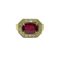 Men Yellow Gold Ring in Metal - 18K Gold and Metal Color - Yellow gold with a Colored Stone - Ruby
